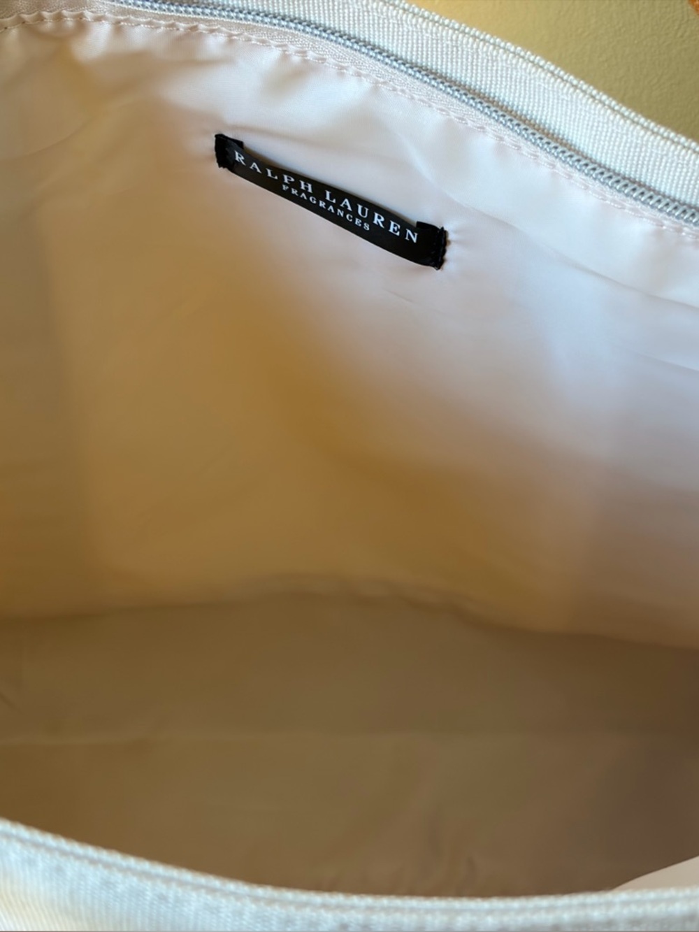 Ralph Lauren Canvas Tote in Cream and Tan - Picture 3 of 10